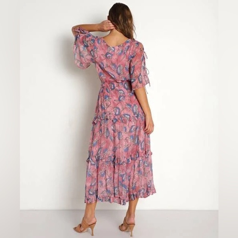 Cleobella Elena Ankle Dress in Pink and Blue - Picture 8 of 9